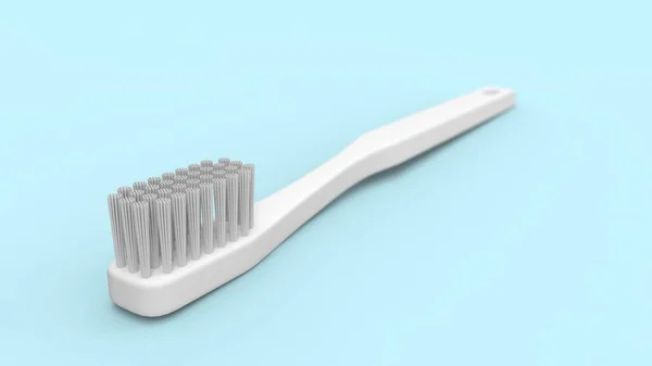 Rendu 3d d'une brosse à dents blanche isolée dans un fond de studio propre — Photo