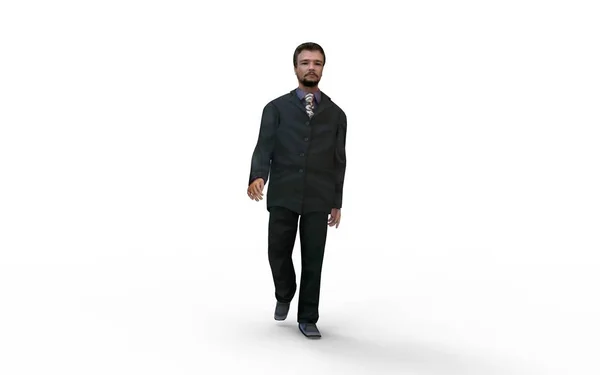 3d representación de un hombre de negocios aislado caminando sobre fondo blanco —  Fotos de Stock