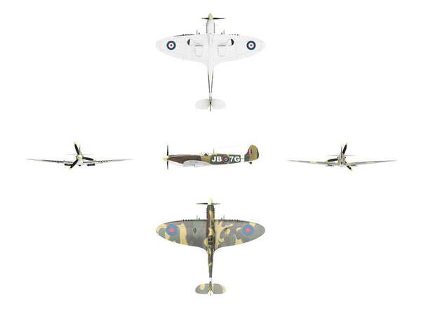 3d rendering of a world war 2 airplane isolated on white background