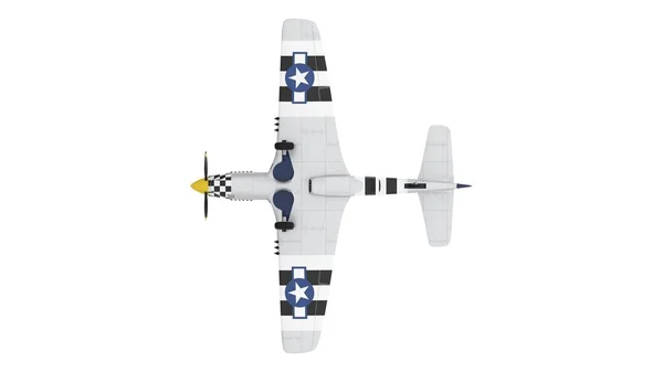 3d απόδοση ενός παγκόσμιου πολέμου δύο αεροπλάνο απομονωμένο σε λευκό φόντο — Φωτογραφία Αρχείου
