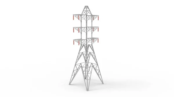 3d renderelés egy elektromos torony elszigetelt fehér alapon — Stock Fotó