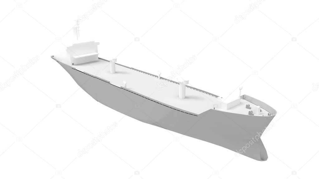 3d rendering of a large cargo container ship isolated on white background