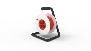 3d, beyaz arkaplanda izole edilmiş mobil bir elektrik eklentisi oluşturma