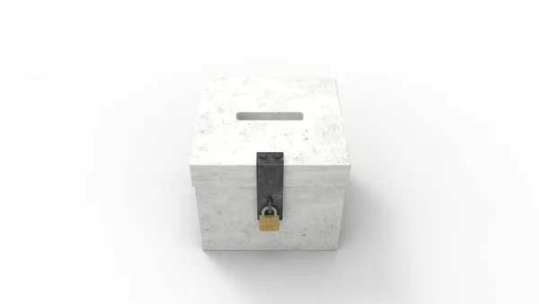 3D rendering of a ballot box isolated in a white stucio background — ストック写真