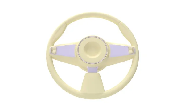 Representación 3D de un volante de coche aislado en fondo blanco del estudio — Foto de Stock
