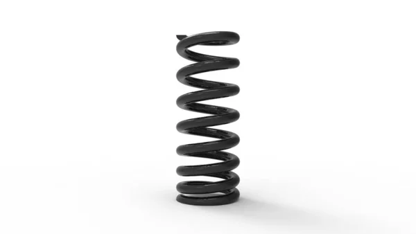 3d rendering of a black spring coil isolated on white background — Stock Photo, Image