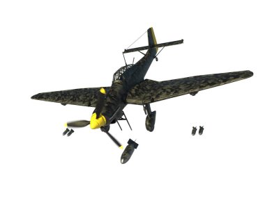2 Alman bombardıman uçağı dalış yapıyor..
