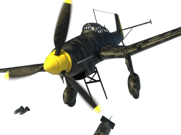3D rendering of a world war two german dive bomber diving. — Stock Photo, Image