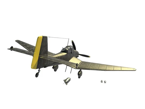 3D rendering of a world war two german dive bomber diving. — Stock Photo, Image