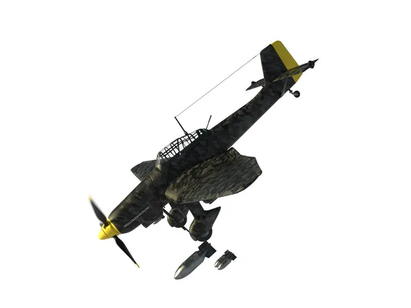 3D rendering of a world war two german dive bomber diving. — 스톡 사진