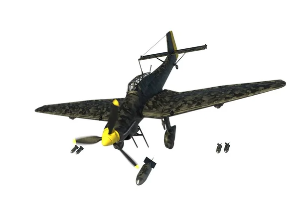 3D rendering of a world war two german dive bomber diving. — Stock Photo, Image