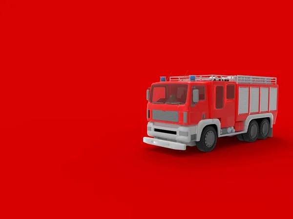 3d weergave van een brandweerwagen geïsoleerd in een lege ruimte. — Stockfoto