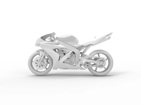 3D візуалізація білого мотоцикла ізольовано на білому тлі — стокове фото
