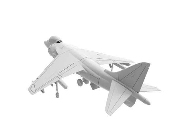 Beyaz arkaplanda 3 boyutlu bir savaş uçağı görüntüsü izole edildi — Stok fotoğraf