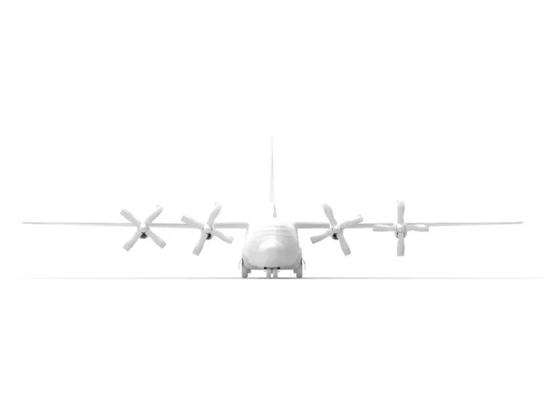 白い空の空間に隔離されたプロペラ輸送車両の3Dレンダリング — ストック写真