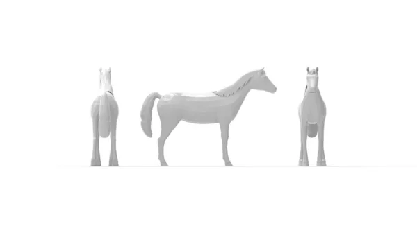 3d rendering of a horse isolated on white empty space background — Stock Photo, Image
