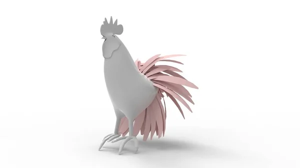3d rendering of a rooster isolated on white empty space background — 스톡 사진