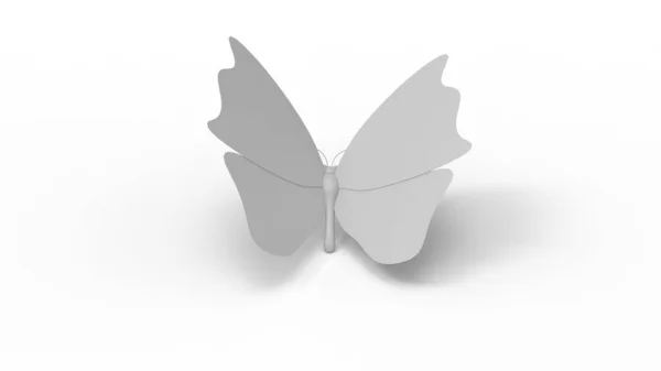 3D візуалізація метелика ізольовано на білому порожньому просторі — стокове фото