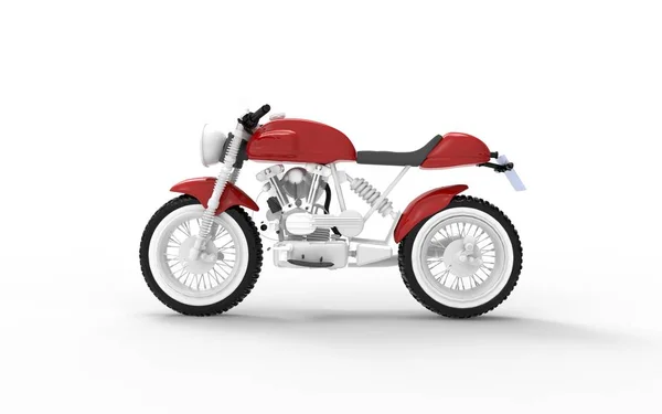 3D renderização de uma motocicleta piloto de café vintage no fundo branco — Fotografia de Stock