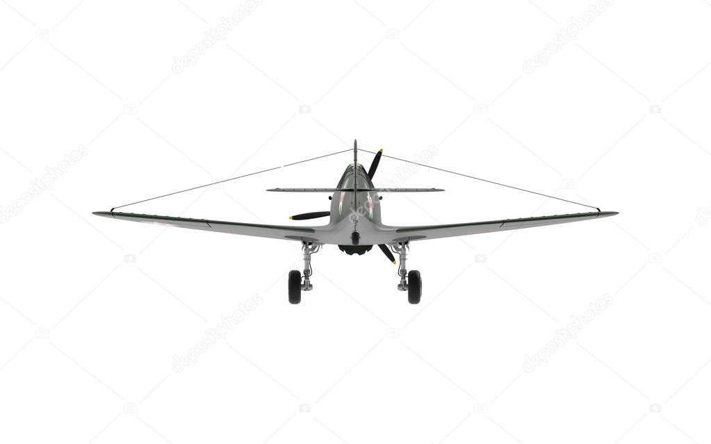 3D rendering of a world war two airplane isolated on white background.