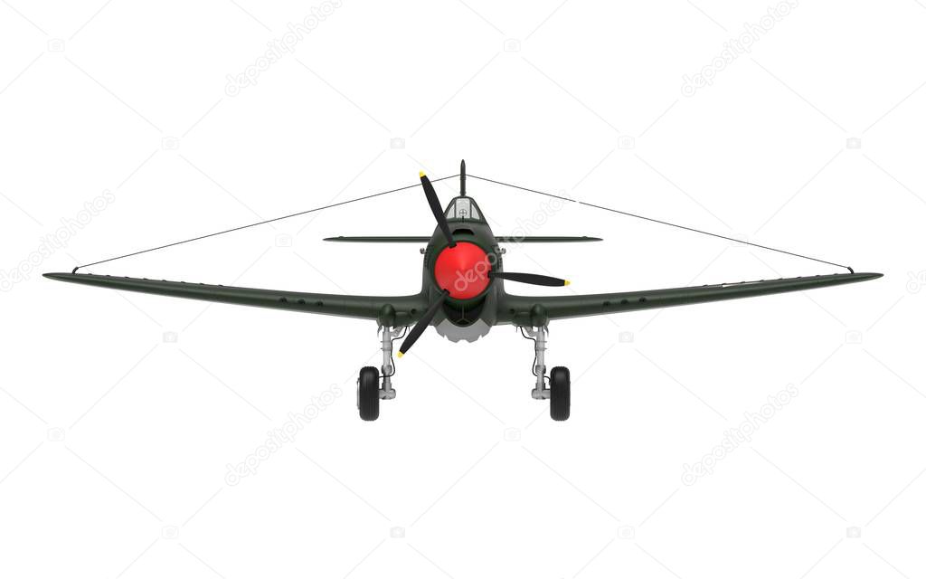 3D rendering of a world war two airplane isolated on white background.