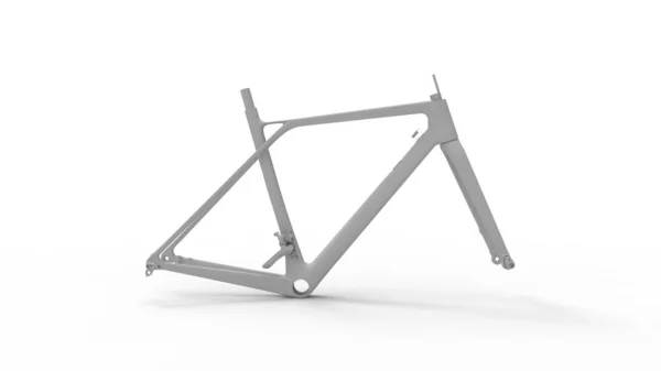 Rendu 3d d'un cadre de bicyclette isolé en arrière-plan studio blanc — Photo