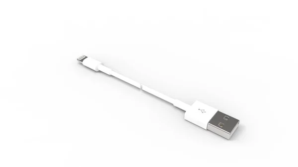 Renderização 3D de um carregador USB gerado por computador isolado — Fotografia de Stock
