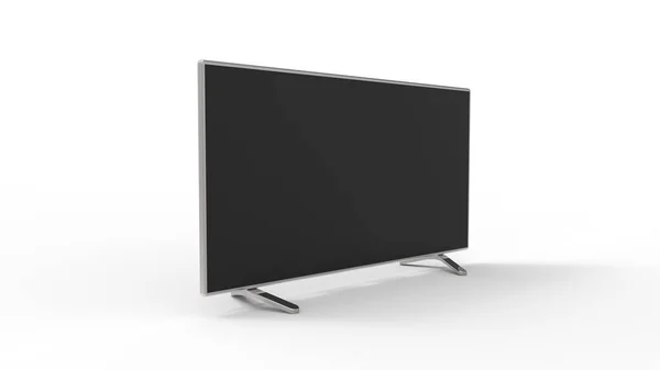 3d renderowania komputera generowane płaski telewizor odizolowany w białej przestrzeni — Zdjęcie stockowe