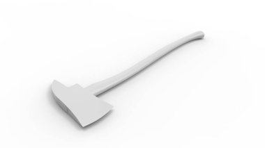 Bir yangın baltası çalışma aracının 3 boyutlu görüntülenmesi izole edildi