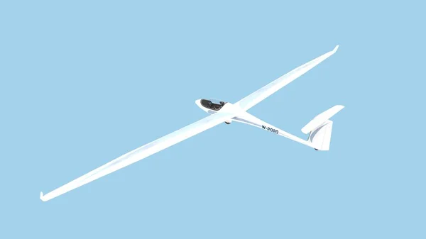 3D weergave van een zweefvliegtuig geïsoleerd op blauwe lucht achtergrond — Stockfoto