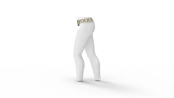 3D renderização de leggings mulher calças forma andando isolado no branco — Fotografia de Stock