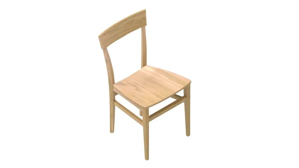 Representación 3D de una silla de mesa aislada sobre fondo blanco — Foto de Stock