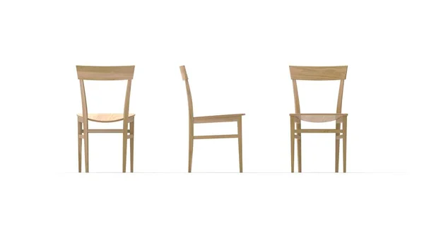 3D rendering of a dinning table chair furniture isolated on white background — Stock Photo, Image