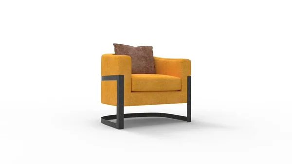 3D renderowania wewnętrznego fotela fotela przytulny dom meblowy izolowany — Zdjęcie stockowe
