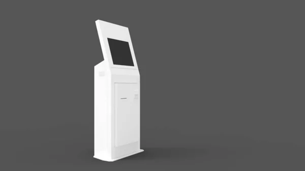 El renderizado 3D de una pantalla de máquina de pago por terminal de postes muestra aislado. —  Fotos de Stock