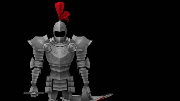 3D візуалізація лицаря мультфільм ілюстрація модель чоловік милий ізольований — стокове фото