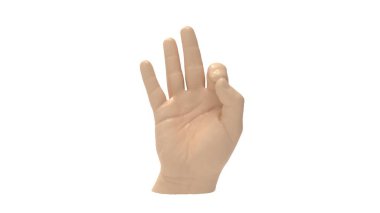 Bir el imzasının 3 boyutlu görüntülenmesi Tamam her şey iyi izole