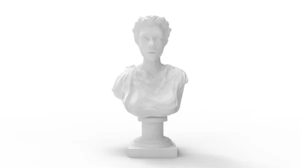 Rendu 3D d'un buste isolé femme statue ancien studio arrière-plan — Photo
