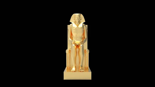 Rendu 3D d'un ornement de statue de pharaon d'or isolé — Photo
