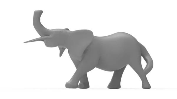 3D renderização de um elefante presa cinza modelo abstrato forma isolada — Fotografia de Stock