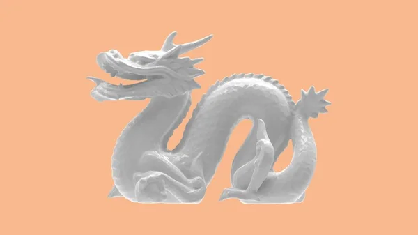 3D rendering of a dragon isolated in pastel colored mythical creature — Stock Photo, Image