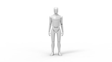 İnsandan izole edilmiş sahte bir robot bebeğin 3 boyutlu görüntüsü.