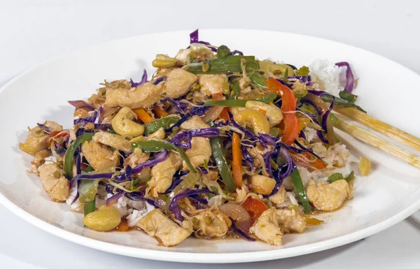 Studio Shot of Stir Fried Chicken Chop Suey — Stok Foto