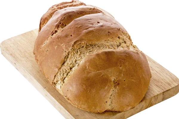 W domu złote brązowy chleb żytni na deska do krojenia — Zdjęcie stockowe