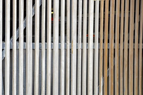 Verticle Planks of Slatted Wooden Gate Barrier — Stock Photo, Image