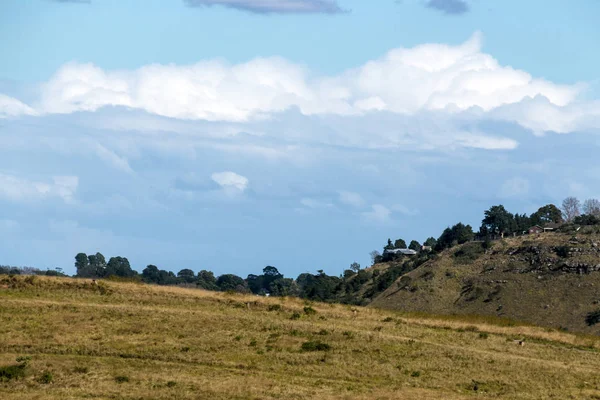 Otoño Rural Invierno Nublado Cielo Colinas y Valle Paisaje — Foto de Stock
