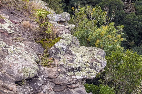 Uçurumun üzerinde derin Gorge dışarı uzanan kaya