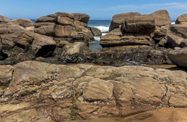 Desen ve dokuları Beach arka plan üzerinde buzlu