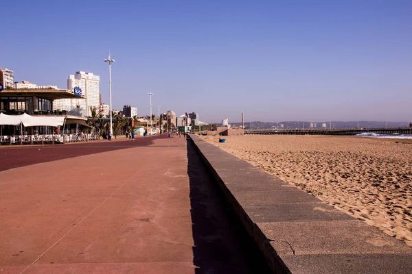 Vista Passarela Pedonal Que Faz Fronteira Com Praia Durban África — Fotografia de Stock