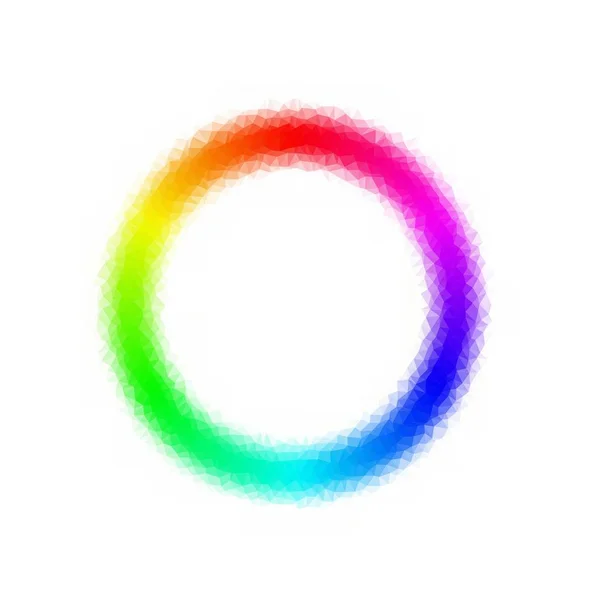 Regenboog kleuren spectrum cirkel. Lage polly effect. Triangel effect — Stockfoto